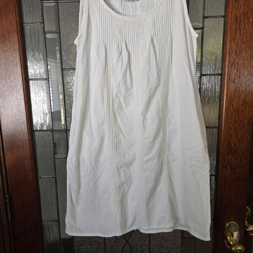 Eucalyptus Women’s Handcrafted White Cotton Dress – Size M